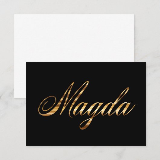 Magda gold Design Lettering Karte (正面/裏面)