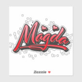 Magda red Heart Graffiti Aufkleber Sticker シール (シート)