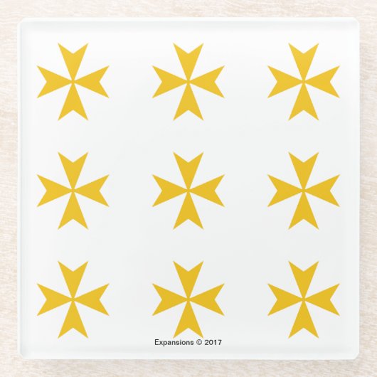 Magdaleneかマルタ十字のコースター ガラスコースター (正面)