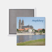 Magdeburgビューの写真 マグネット (正面/裏面)