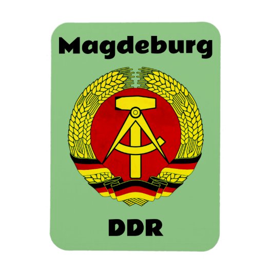Magdeburg, DDR, Magdeburg，ドイツ(Ossi) マグネット (縦)