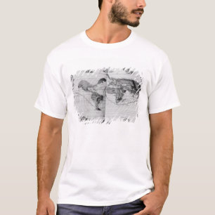 Magellanの世界の旅行をたどる世界地図 Tシャツ