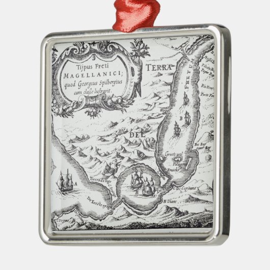 Magellanの最も早い地図の1つ メタルオーナメント (左)