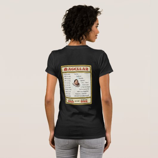 Magellanの1519年の世界旅行のワイシャツ(Wの暗闇) Tシャツ (裏面フル)