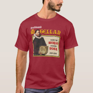 Magellanの1519年の世界旅行(人の暗い前部) Tシャツ