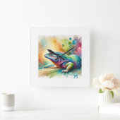 Magellanic Lizard 120924AREF105 - Watercolor スクエア壁時計 (ホーム)