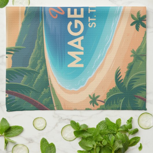 Magen's Bay, St. Thomas キッチンタオル (折り畳み)