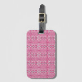 Magenta Abstract Block Print Luggage Tag ラゲッジタグ (正面縦)