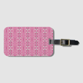 Magenta Abstract Block Print Luggage Tag ラゲッジタグ