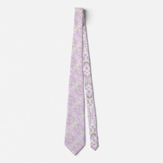 Magenta And Pistachio Green Splatter Abstract Art ネクタイ (正面)