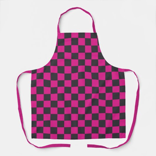 Magenta and smoke checkerboard pattern エプロン (正面)