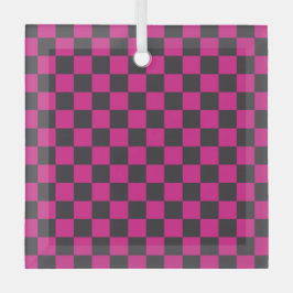 Magenta and smoke checkerboard pattern ガラスオーナメント