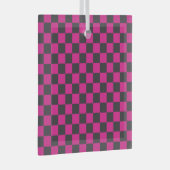 Magenta and smoke checkerboard pattern ガラスオーナメント (正面右)