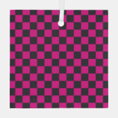 Magenta and smoke checkerboard pattern ガラスオーナメント (裏面)