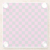 Magenta and smoke checkerboard pattern ガラスコースター (裏面)