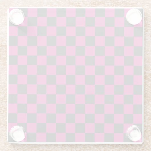 Magenta and smoke checkerboard pattern ガラスコースター (裏面)