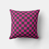 Magenta and smoke checkerboard pattern クッション (裏面)