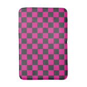 Magenta and smoke checkerboard pattern バスマット (正面縦)