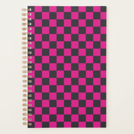 Magenta and smoke checkerboard pattern プランナー手帳 (正面)