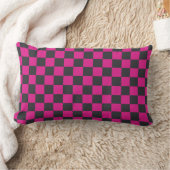 Magenta and smoke checkerboard pattern ランバークッション (ブランケット)