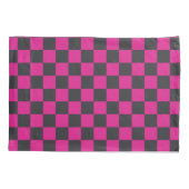 Magenta and smoke checkerboard pattern 枕カバー (裏面-左)