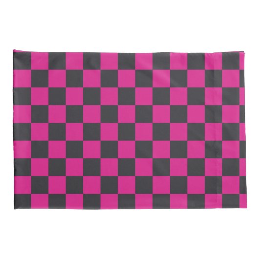 Magenta and smoke checkerboard pattern 枕カバー (裏面-右)