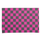 Magenta and smoke checkerboard pattern 枕カバー (正面右)