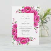 Magenta Bloom Flourish Wedding 招待状 (スタンド正面)