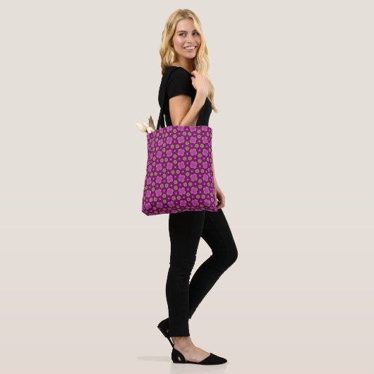 Magenta Bloom Pop Pattern Tote トートバッグ (モデル)