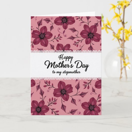Magenta Blossoms Day Card カード (黄色い花)