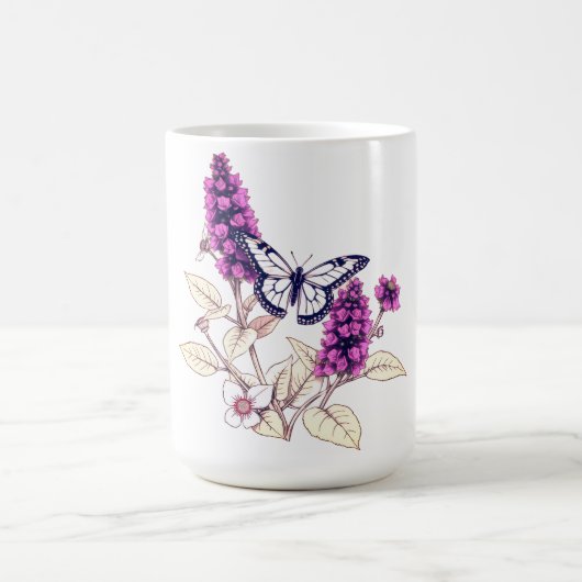 Magenta Butterfly Bush コーヒーマグカップ (中央)