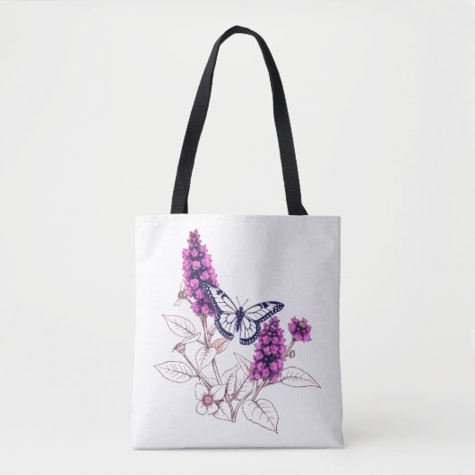 Magenta Butterfly Bush トートバッグ (正面)
