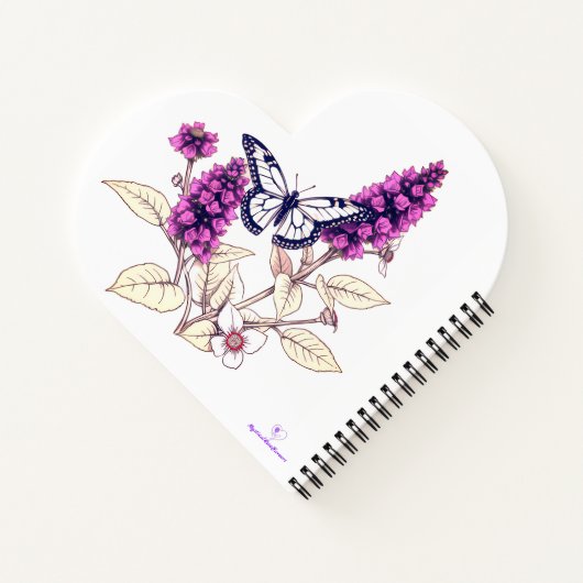 Magenta Butterfly Bush ノートブック (裏面)