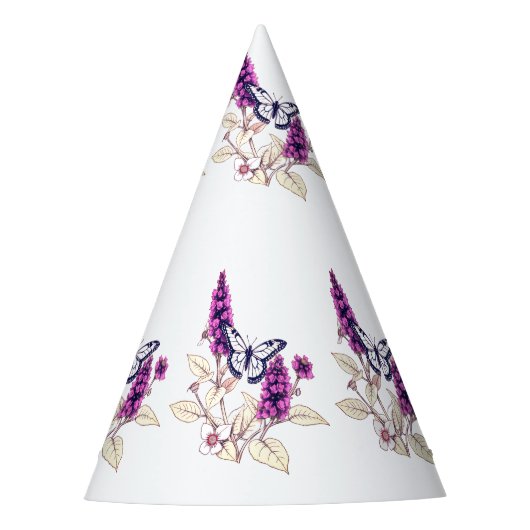 Magenta Butterfly Bush パーティーハット (正面)