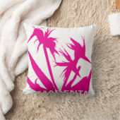 MAGENTA - Cojín con Flor del paraíso en fucsia クッション (ブランケット)