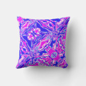 Magenta Dark Blue White Flower Diagonal Paisley クッション (裏面)