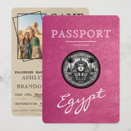 Magenta Egypt Passport Wedding Save the Date セーブザデート