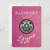 Magenta Egypt Passport Wedding Save the Date セーブザデート (正面)