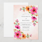 Magenta Festive Summer Wedding 招待状 (正面/裏面)