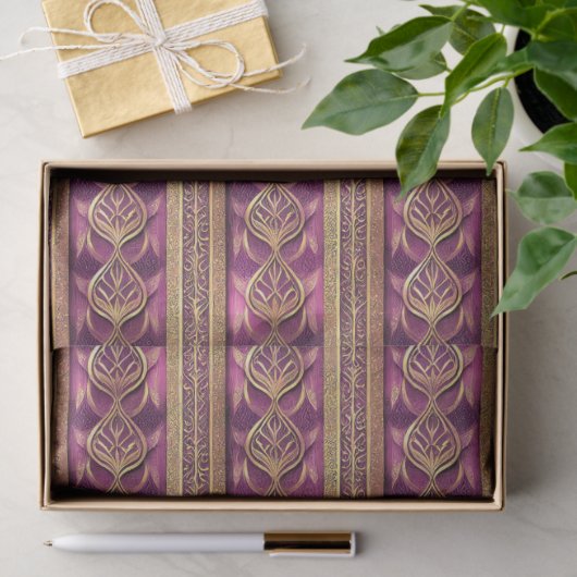 Magenta Gold Christmas Pattern#27 ID1009 薄葉紙 (ギフト)