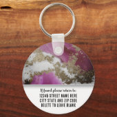 Magenta Gold Marble Branding Elegant Business Logo キーホルダー (裏面)