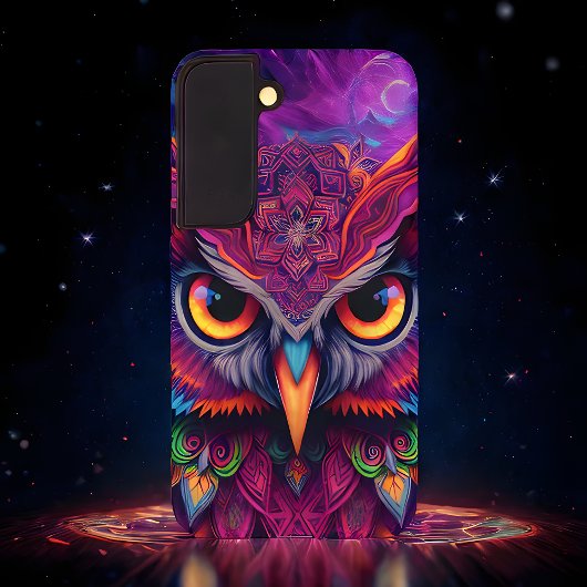 Magenta Magic Owl Samsung Galaxyケース