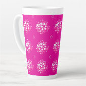 Magenta Minimal Dot Pattern Design カフェラテマグ (左アングル)