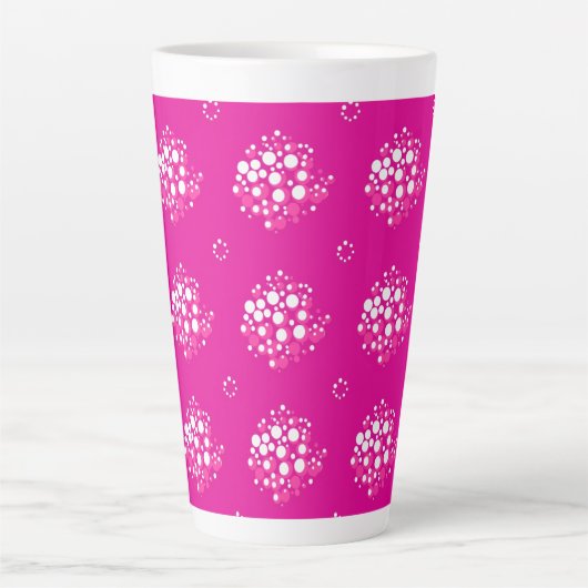 Magenta Minimal Dot Pattern Design カフェラテマグ (正面)