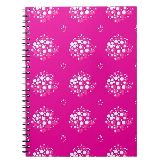 Magenta Minimal Dot Pattern Design ノートブック (正面)