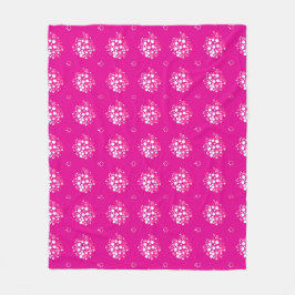 Magenta Minimal Dot Pattern Design フリースブランケット