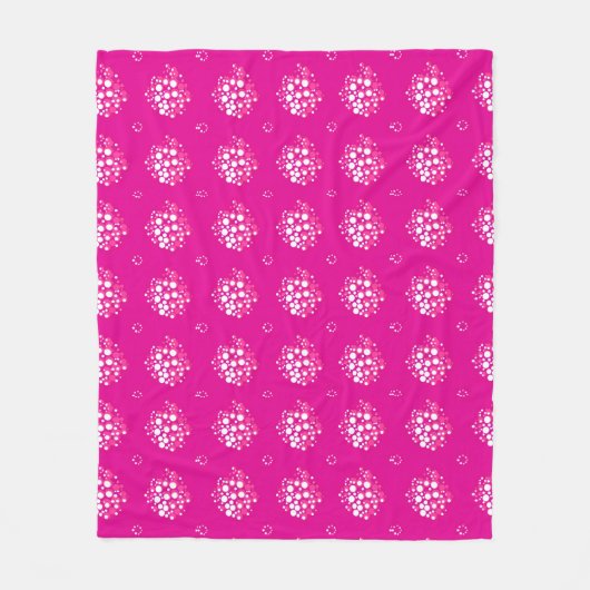 Magenta Minimal Dot Pattern Design フリースブランケット (正面)