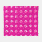 Magenta Minimal Dot Pattern Design フリースブランケット (正面(横))