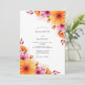 Magenta Orange Lush Summer Wedding 招待状 (スタンド正面)
