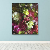 Magenta Orchid Botanical Art キャンバスプリント (インサイチュ (ウッドフロア))